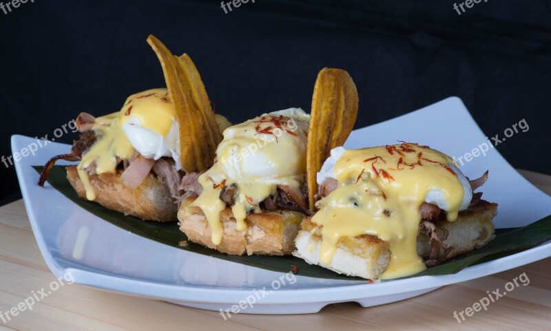 Cuban Eggs Benedict Food Breakfast Benedict