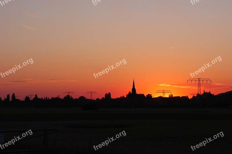 Sunset Evening Silhouette Radebeul Dusk