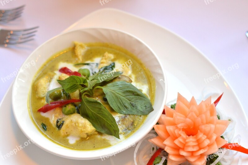 Thai Green Curry Thai Food Thai Restaurant Hot Food Free Photos