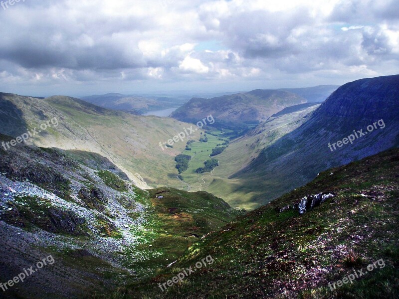 Cumbria Lake District Mountains Tarn Landscape