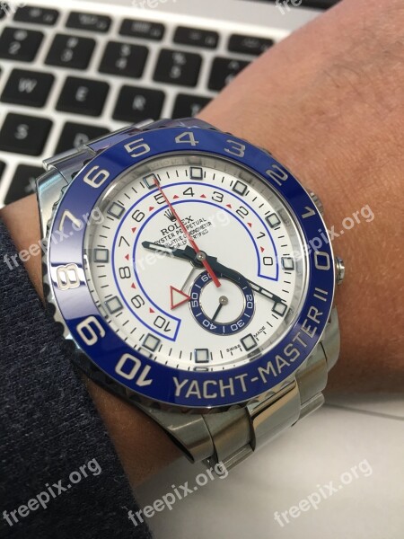 Watch Clock Time Rolex Yacht Master Ii