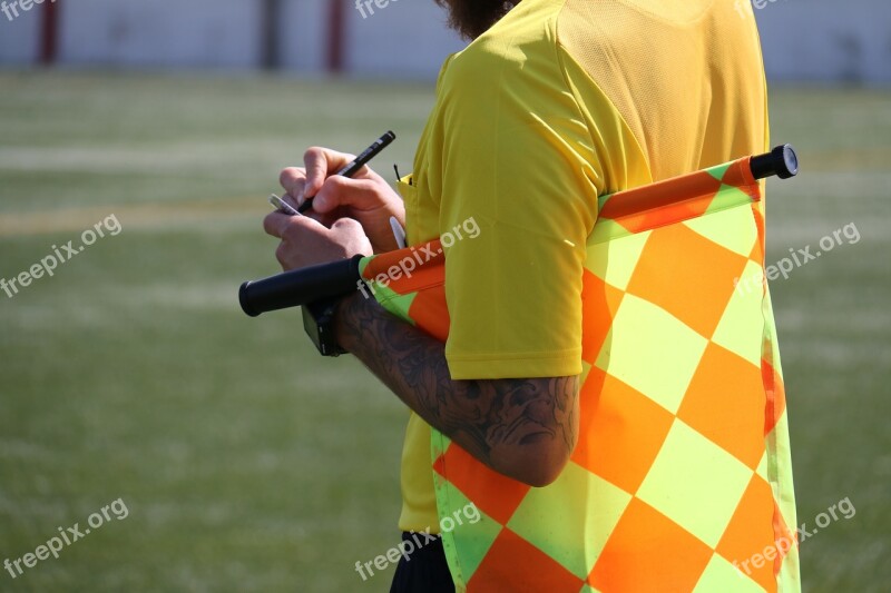 Yellow Yellow Card Lineman Referee Lack