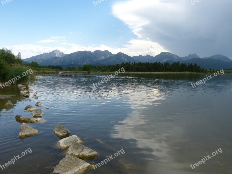 Lake Mountains Lakes Allgäu Sky