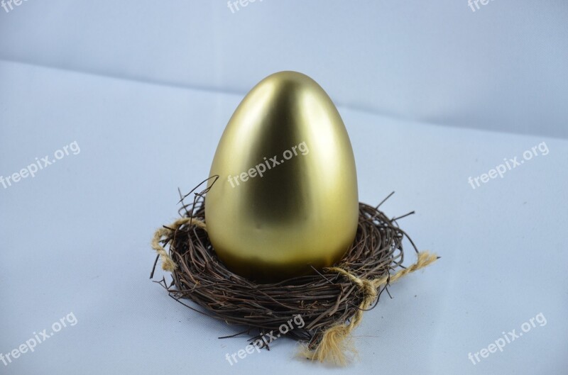 Egg Gold Nest Easter Easter Egg