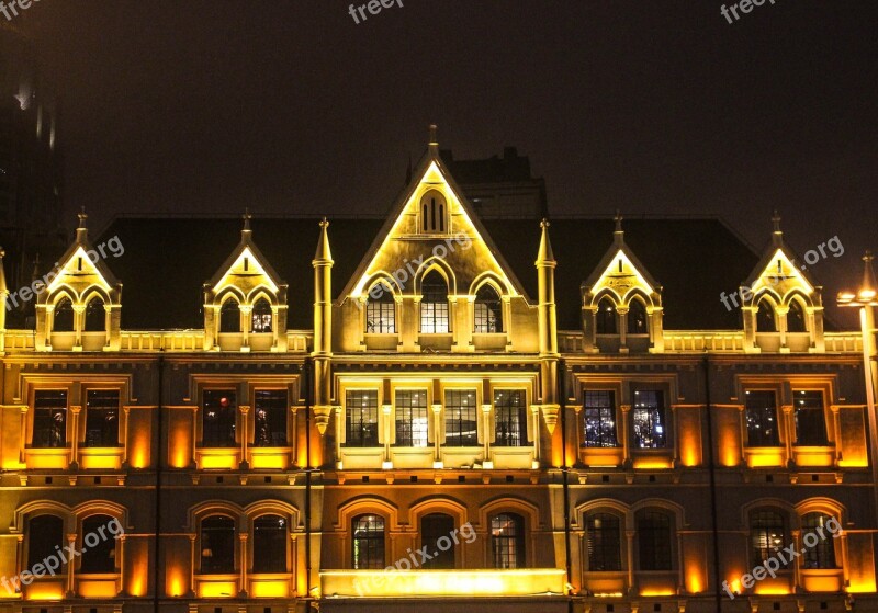 Shanghai Night View Building Free Photos