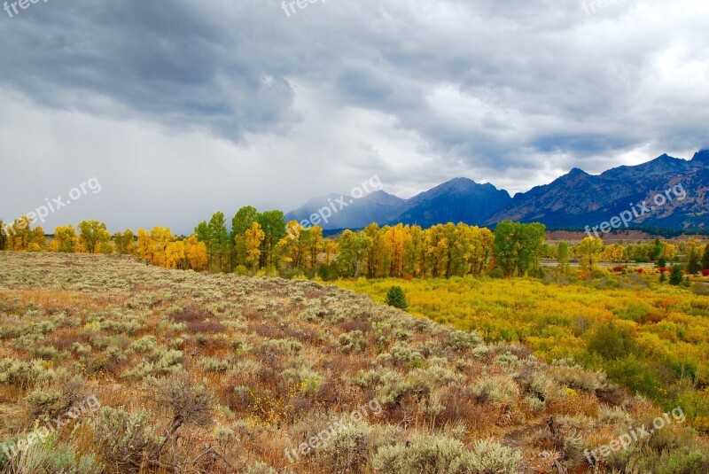 Aspen Storm Mountains Yellowstone National