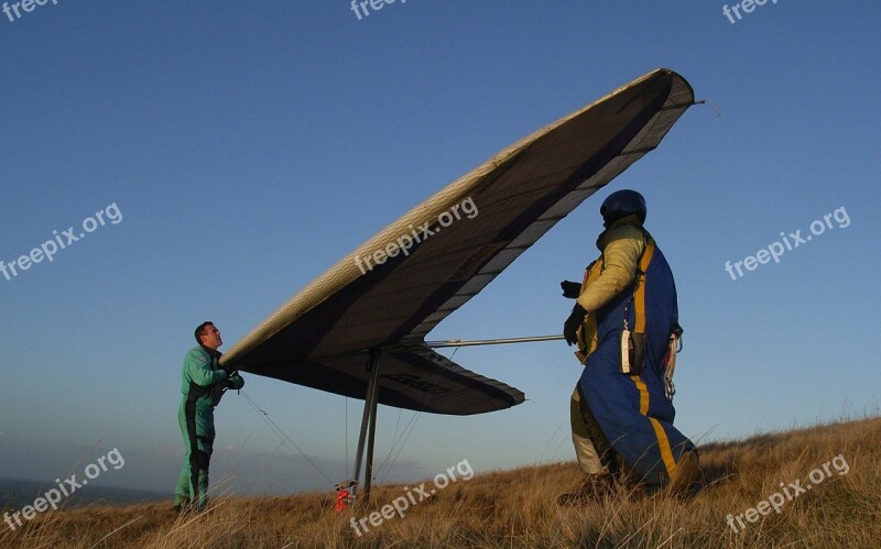 Hang Glider Hang Gliding Take-off Pilot Hang Check