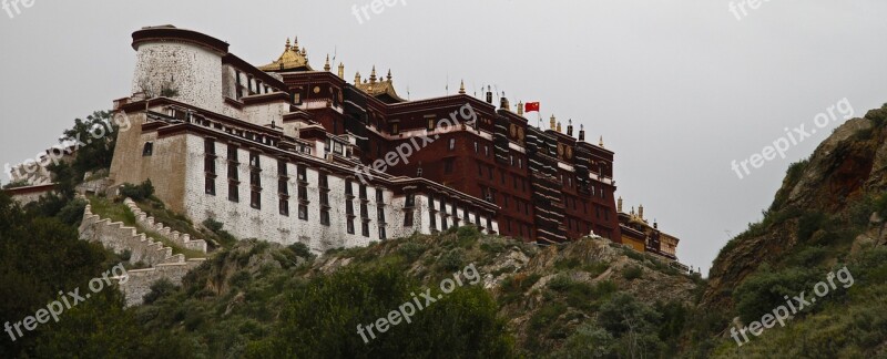 Tibet The Potala Palace Profile Free Photos