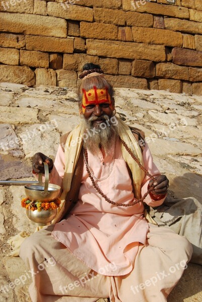 Holy Man Sadu India Prayer Sadhu