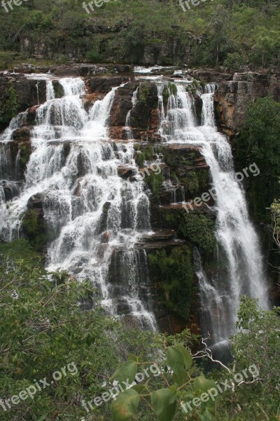 Waterfall Goiás Recently Nature Brazil