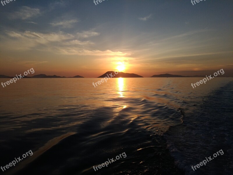 Seto Inland Sea Sunset Sky Cloud Free Photos