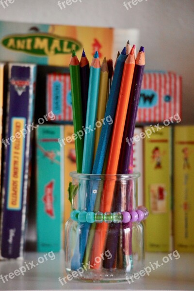 Pencils Children Pastels Childhood Colors