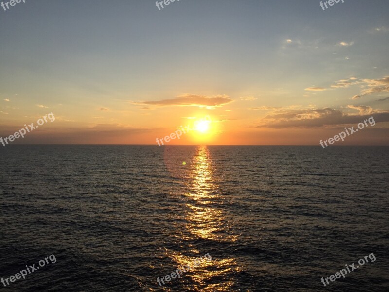 Aruba Sunset Beach Sea Caribbean