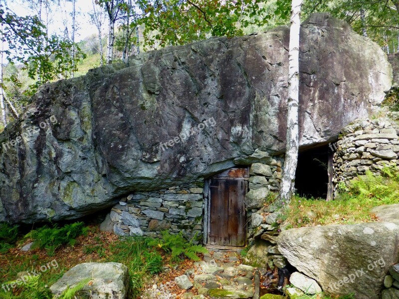 Rock Cellar Grotto Ticino Rock Maggia Valley