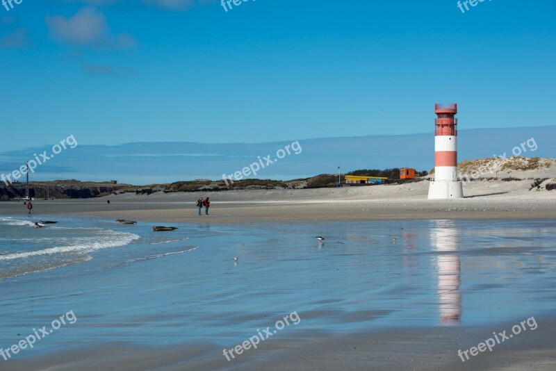 Lighthouse Helgoland Dune Sky Blue