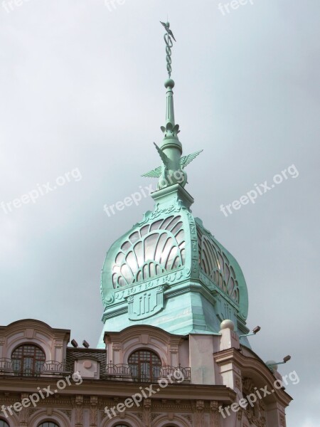 Building Art Nouveau Art Deco Facade Dome