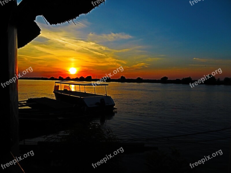 Delta Danube Sunset Romania Summer