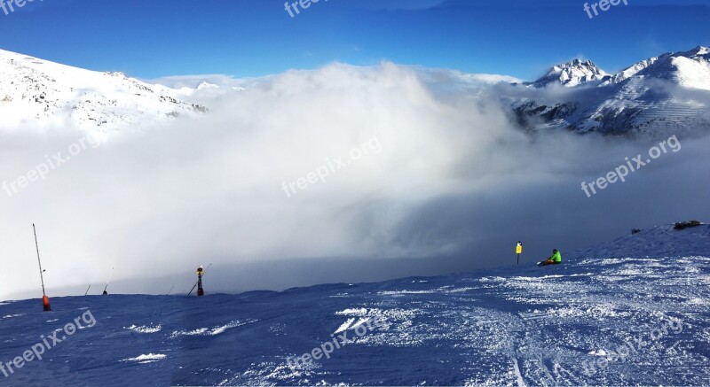 Ski Run Ski Area Skiing Winter Sports Clouds