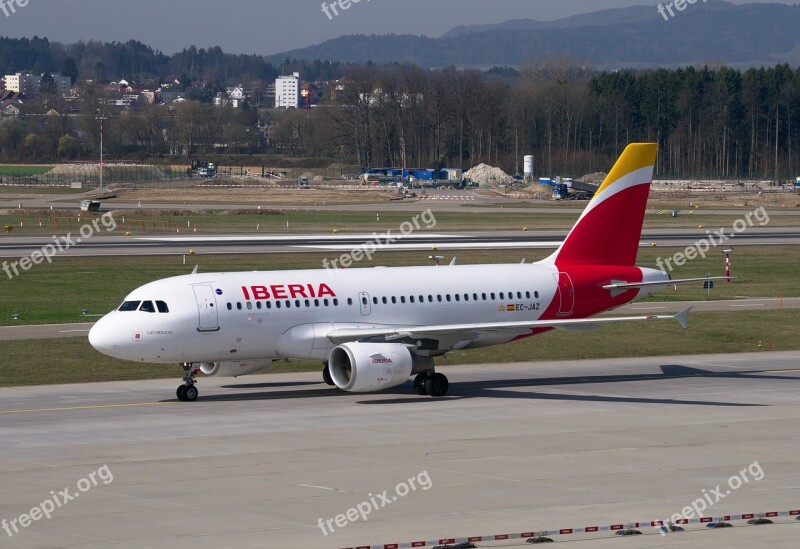 Aircraft Iberia Airbus A319 Airport Zurich