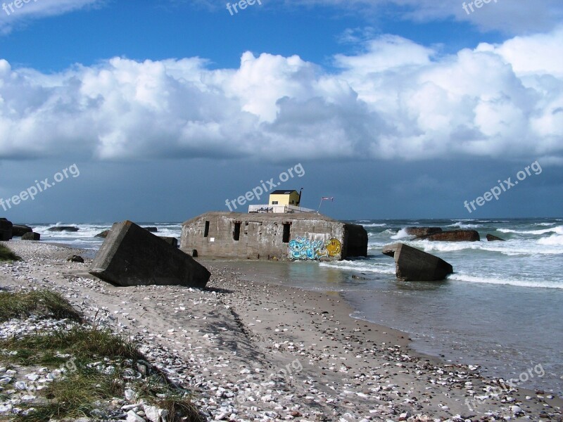 Denmark Bunker North Sea Beach Coast