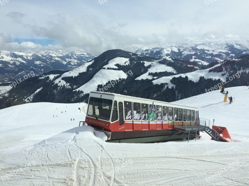 Mountains Winter Snow The Tram Frost