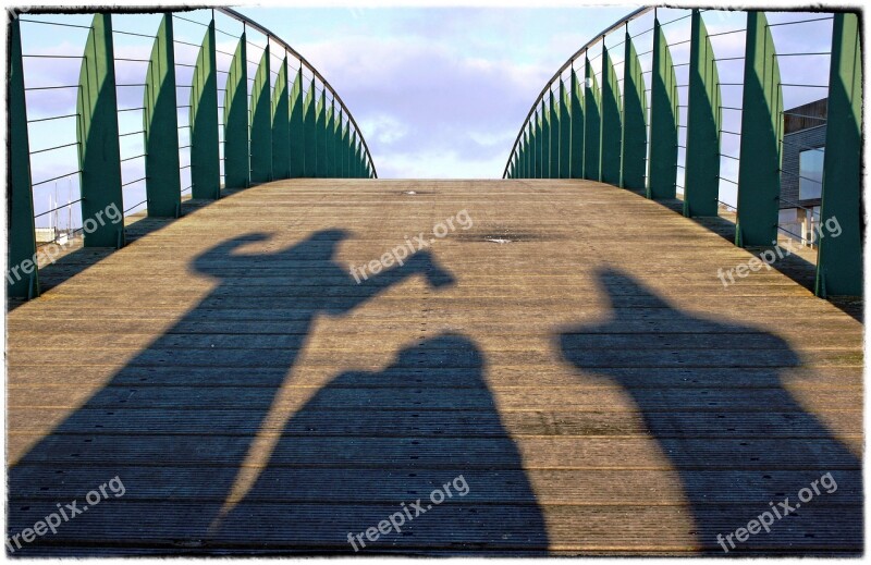 Ebeltoft Bridge Shadows Wood Iron