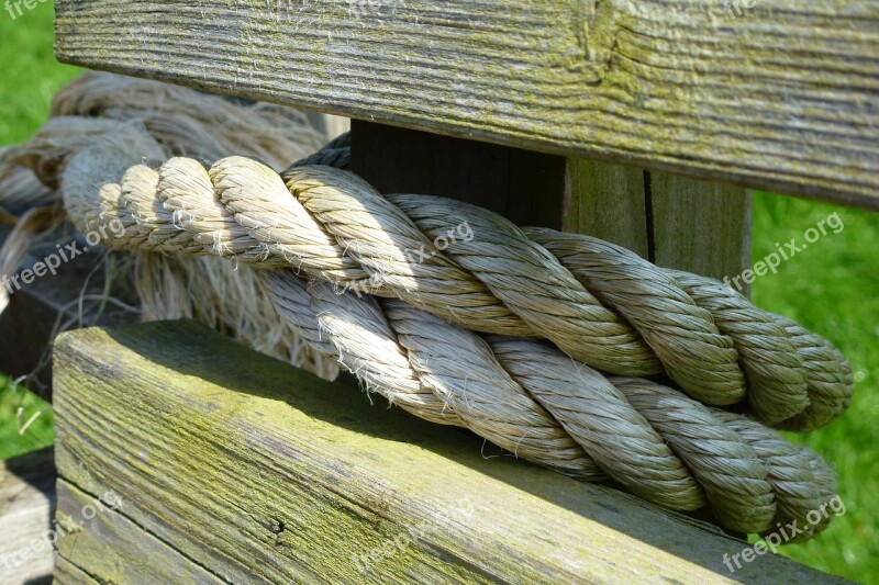 Tied Rope Bench Texture Free Photos