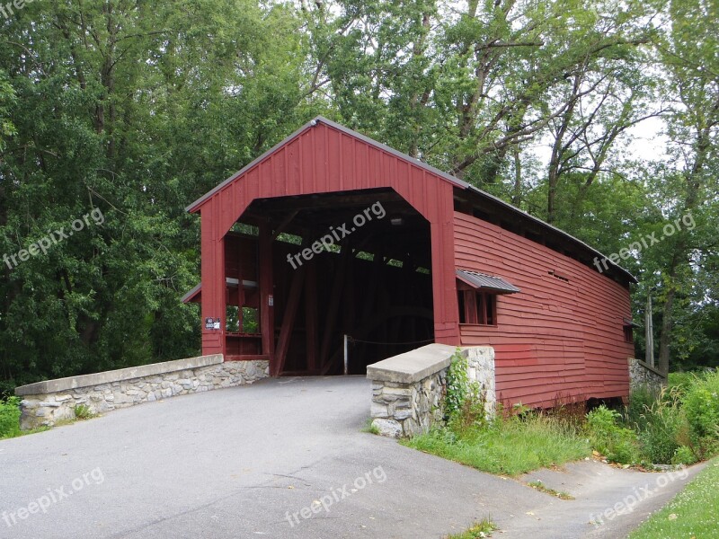 Covered Bridge Structure Historic Free Photos