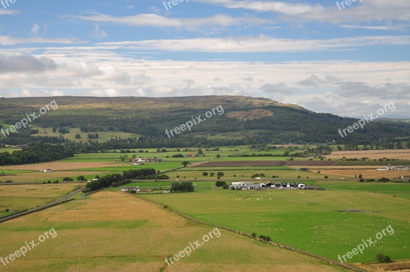 Scotland Meadows Fields Landscape Village