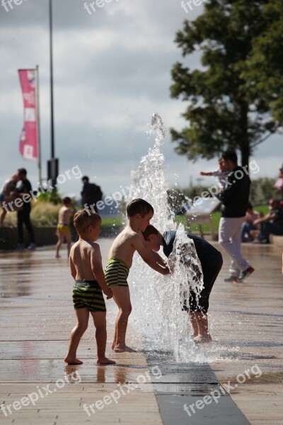 Children Playing Water Children Playing Happy