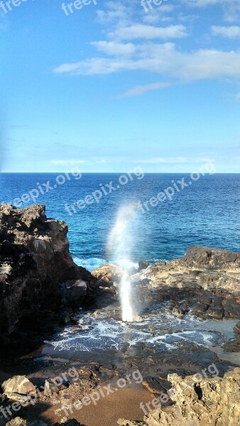 Hawaii Maui Blow Hole Hole Blow