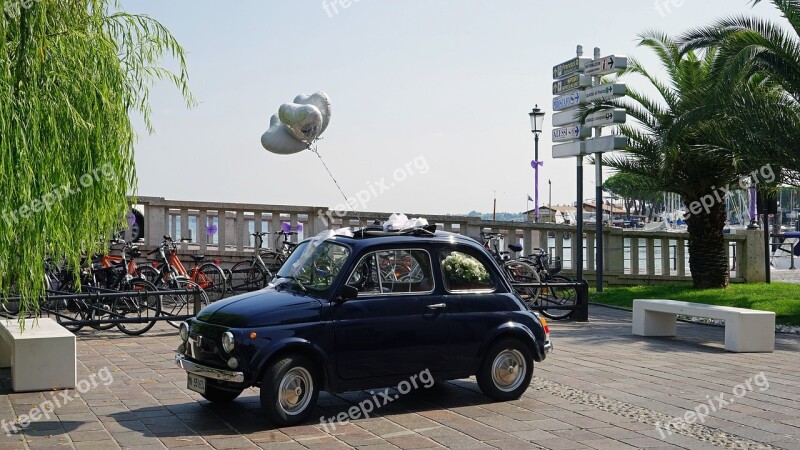 Wedding Wedding Car Fiat 500 Bride And Groom Marriage