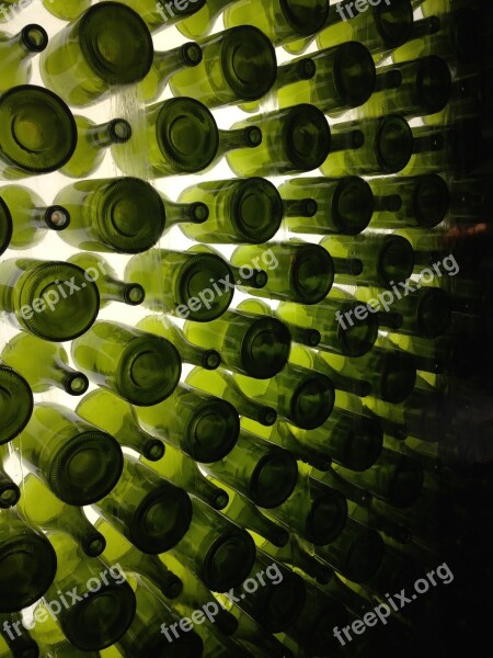 Bottles Green Wine Wall Bar