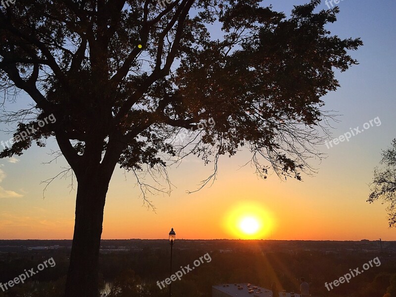 Sunset Libby Hill Park Rva Tree Free Photos