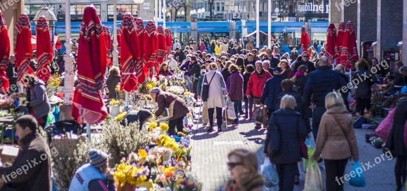 Croatia Zagreb Springtime Market Square