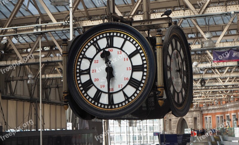 Clock Waterloo Station London Railway Hour