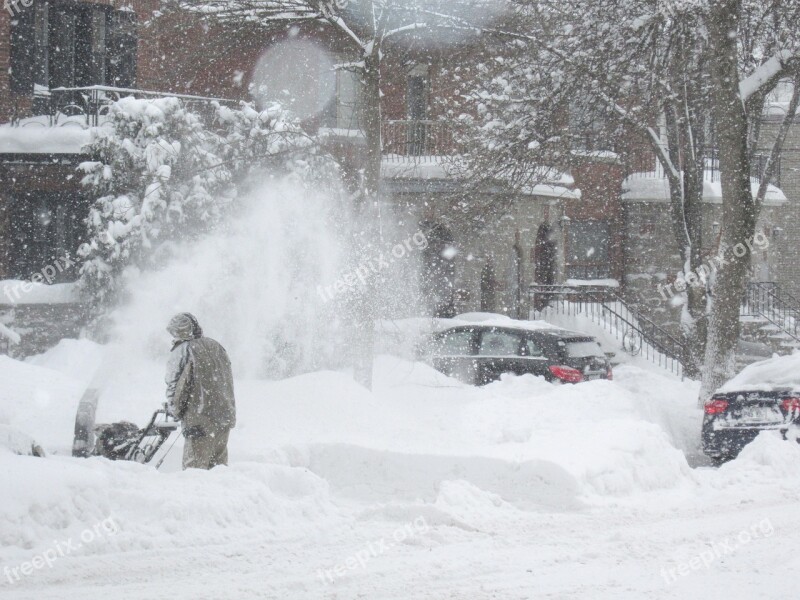 Cleaning Snow Blizzard Road Outdoors Storm