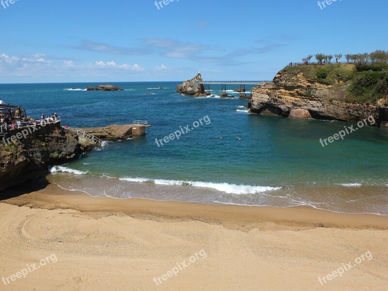 Biarritz Sea Seaside France Coast