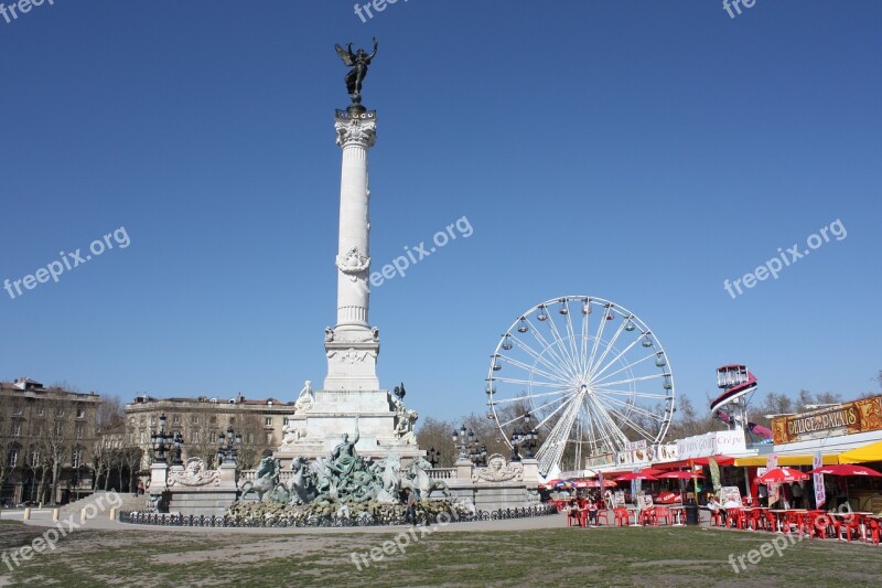 Up Quinconces Bordeaux Fun Fair Statue Free Photos