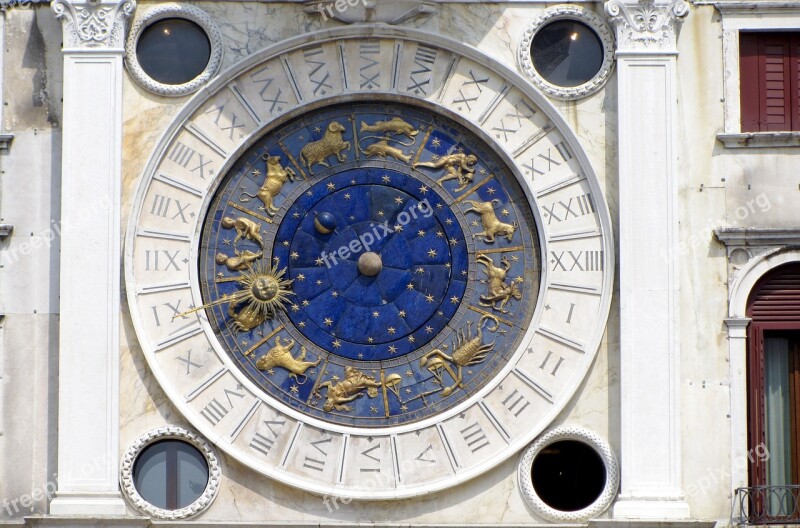 Venice Italy St Mark's Square Clock Astrology