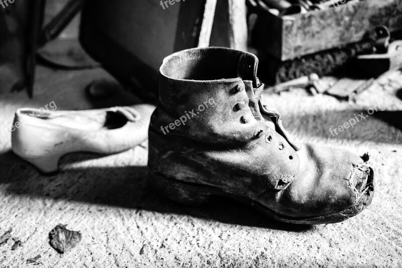 Old Shoes Old Shoes Black And White Leather