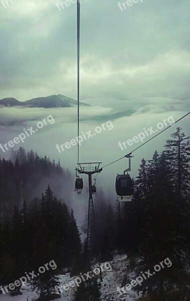 Mountains The Alps Forest Cableway Photo