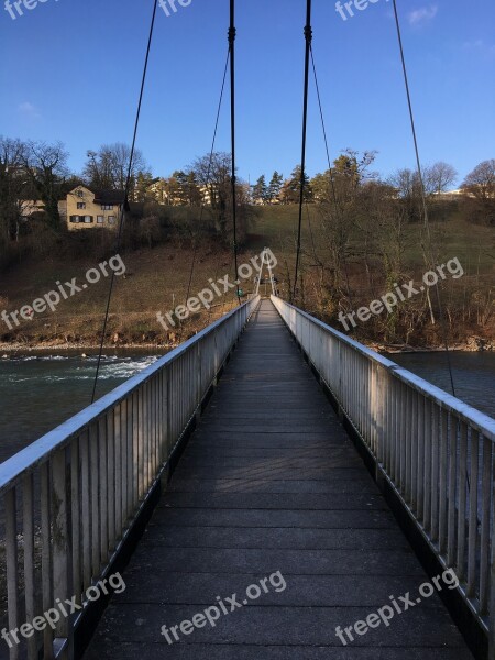 Bridge Pedestrian Bridge Away River Höngg