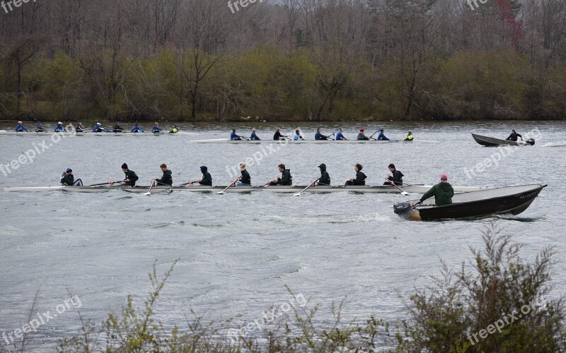 Scull Rowing Clinch River Tennessee Sport Mens