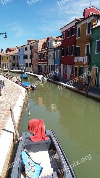 Street View Water Burano Italy Venice