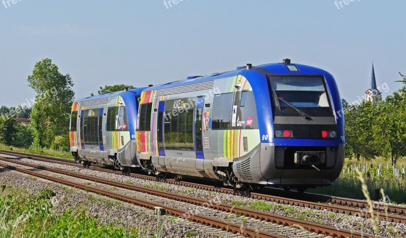 Diesel Railcar Colorful Sncf French Cross-border