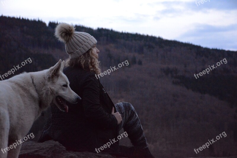 View Lookout Landscape White Dog One