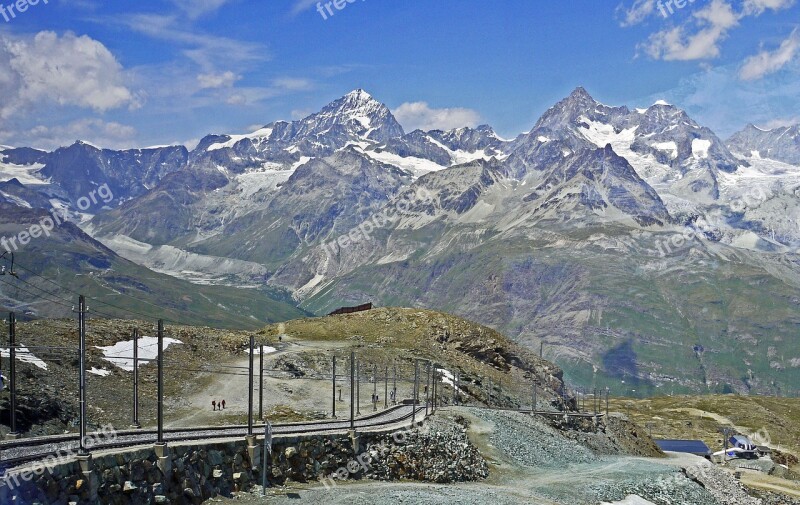 Switzerland Valais Gornergrat Alpine High Alps