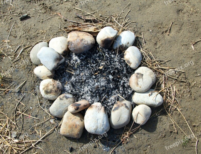 Fireplace Extinguished Ash Stones Free Photos