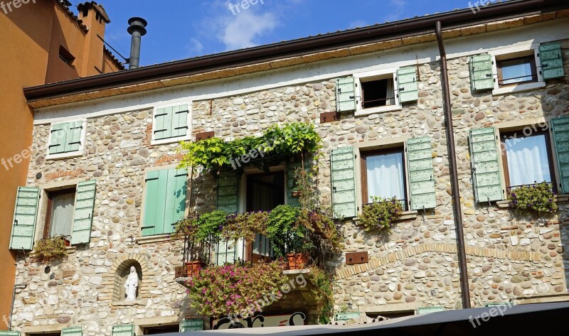 Lazise Garda Italy Façades Row Of Houses